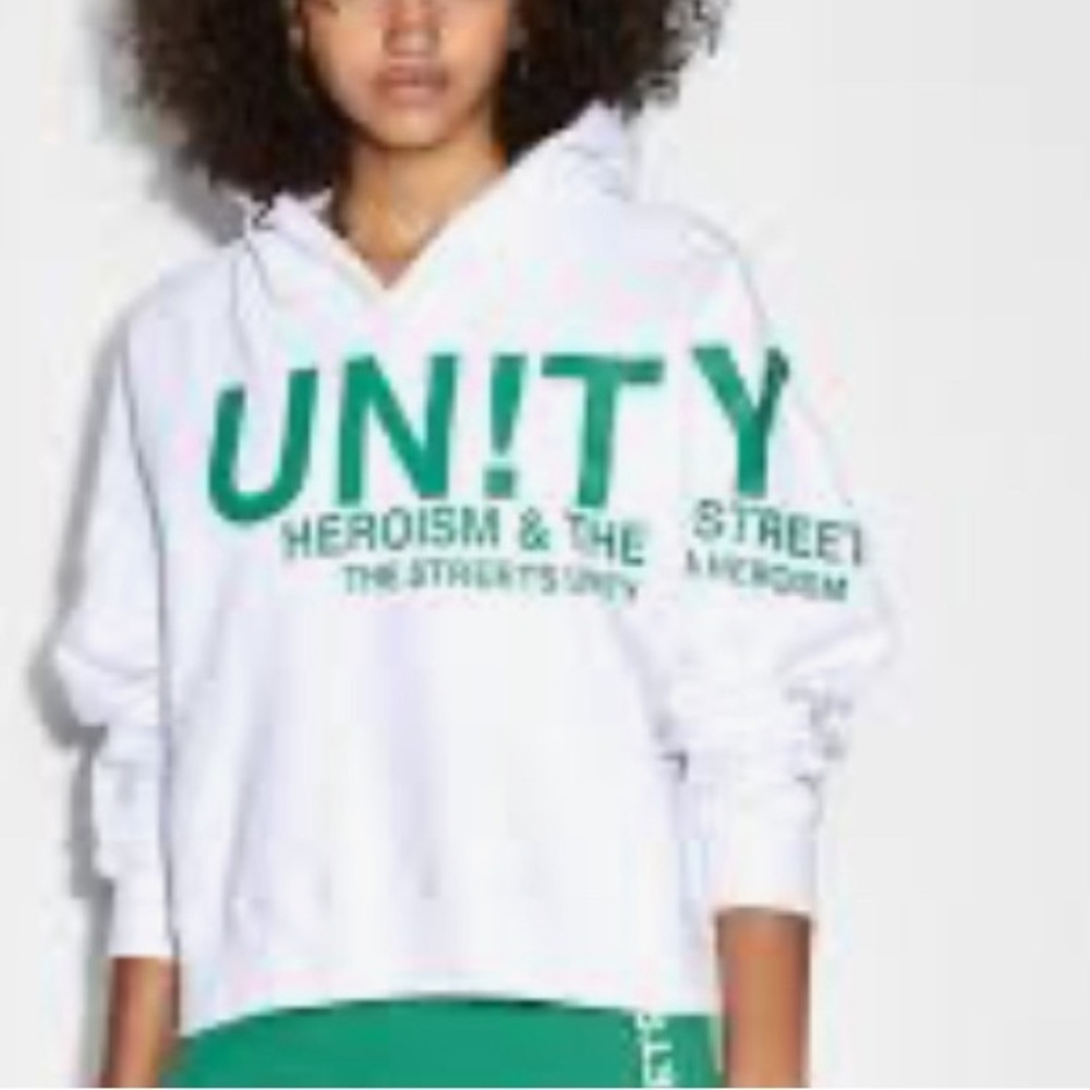 NWOT Ksubi Unity Graphic Printed Slouch Hoodie White/ Green size xs‎